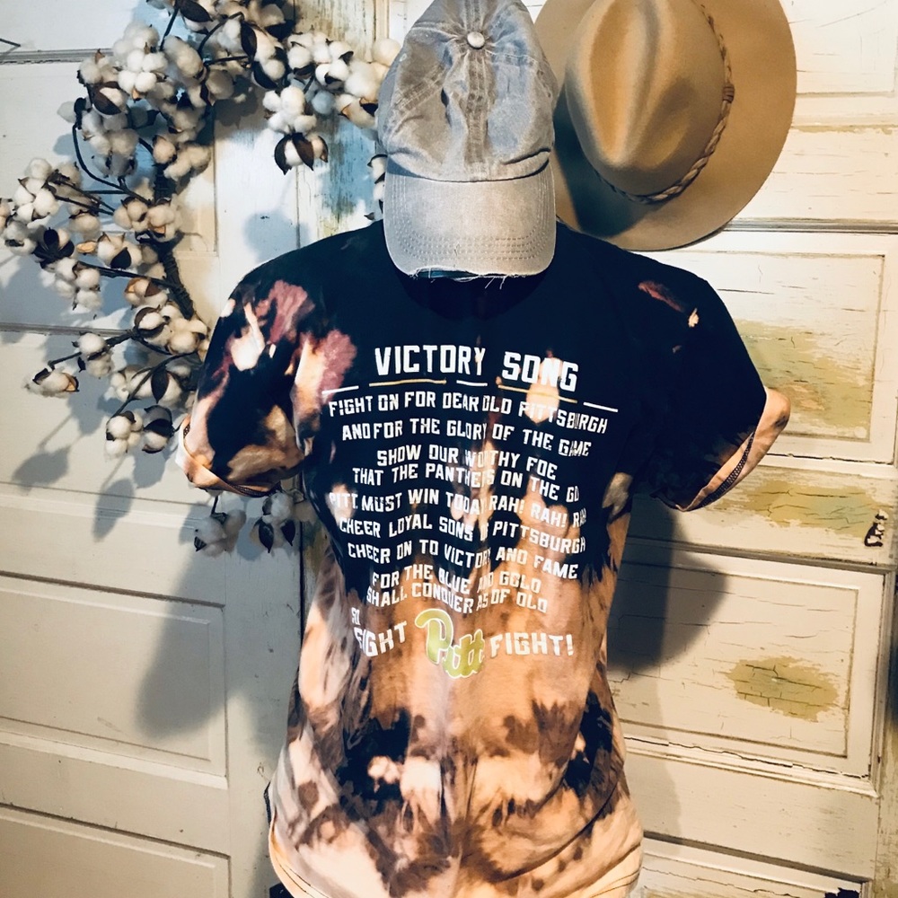 🎃Pittsburgh Panthers Football bleached tee size M - Picture 2 of 2